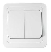 Выключатель с рамкой ASD Classico 2023 2-кл. белый картинка